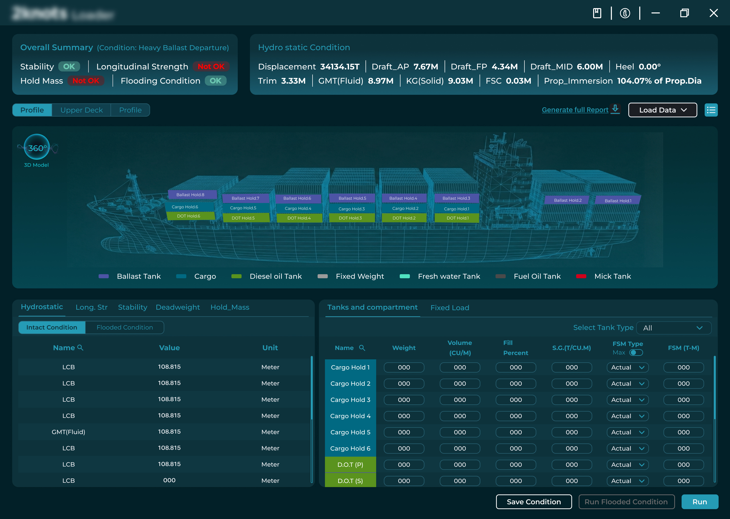 Ship Loader Dashboard Interface