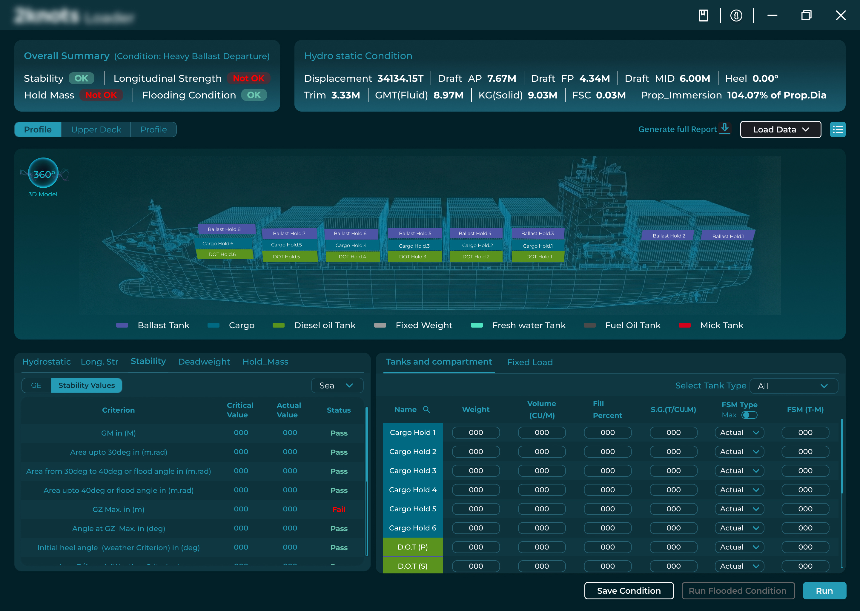 Stability - Criteria Pass/Fail Values
