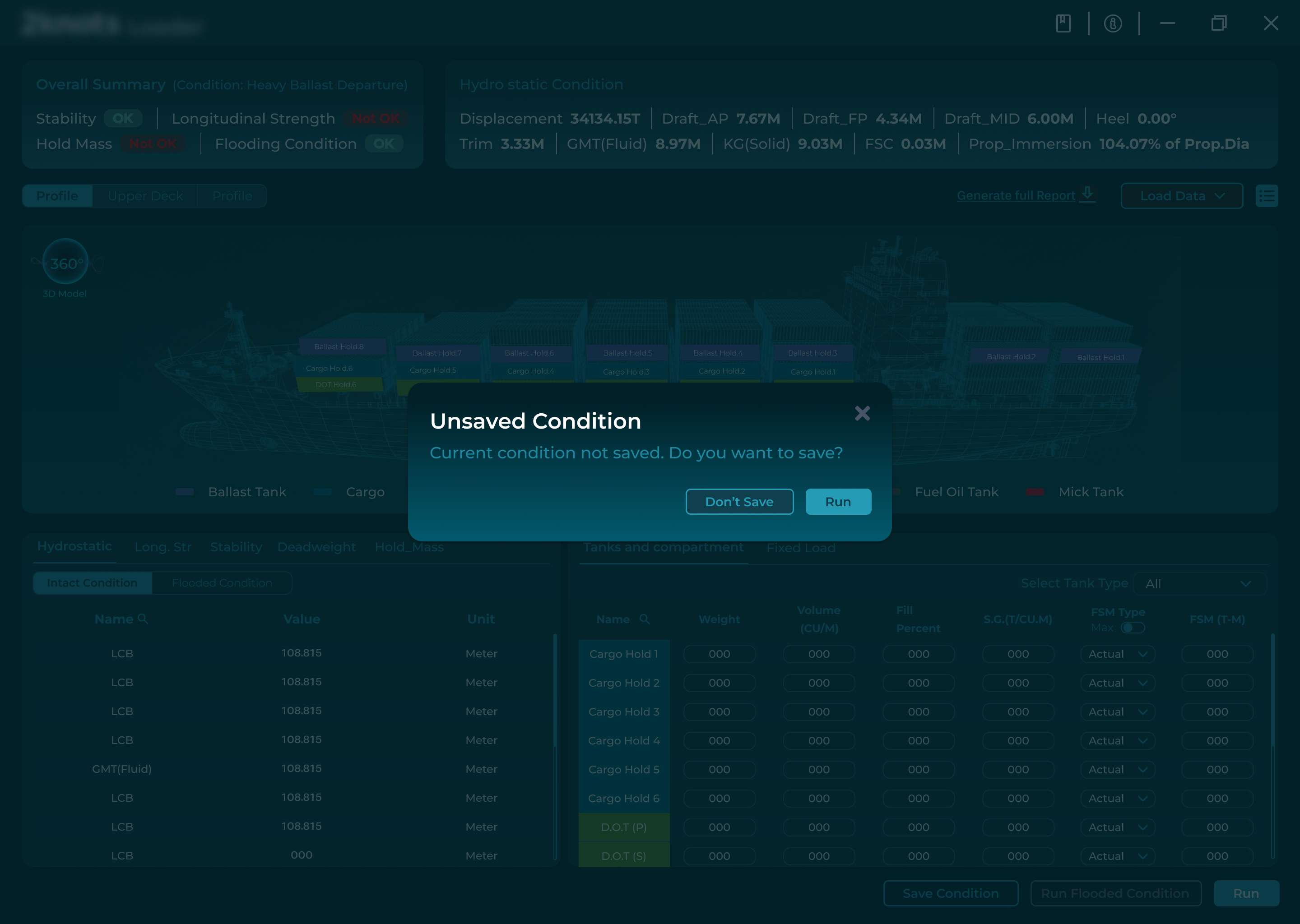 Unsaved Condition - Confirmation Dialog